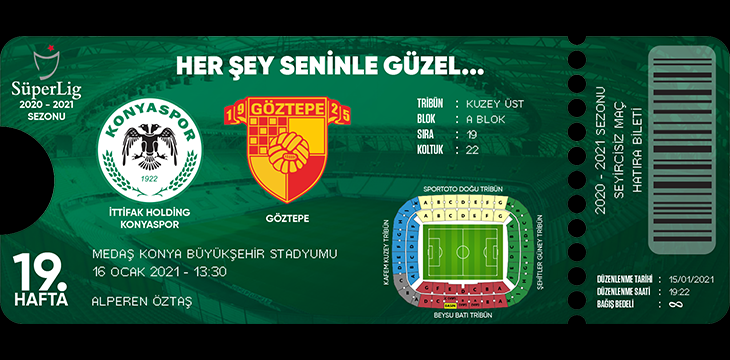 Göztepe maçı için hatıra biletler satışta